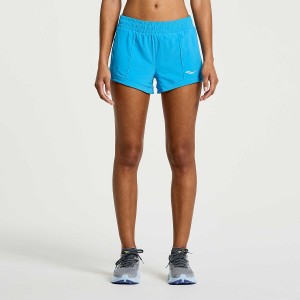 AZURE Saucony Outpace 3" Women's Shorts | Philippines S72695-Y38