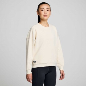 Beige Saucony Recovery Crew Women's Sweatshirt | Philippines S80956-G15