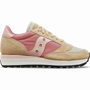 Beige / Red Saucony Jazz Triple Women's Sneakers | Philippines S70931-C87