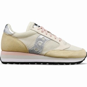 Beige / Silver Saucony Jazz Triple Women's Sneakers | Philippines S52863-X07