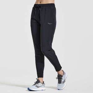 Black Saucony Boston Woven Women's Pants | Philippines S78526-Z51