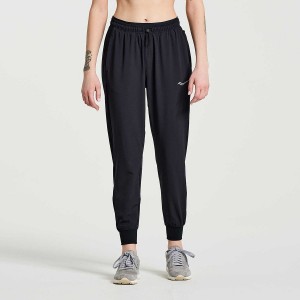 Black Saucony Boston Woven Women's Pants | Philippines S51698-L95