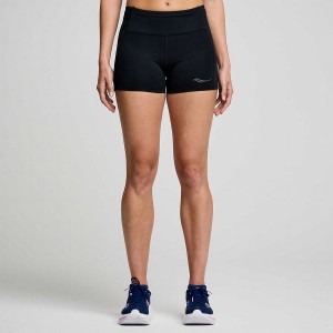 Black Saucony Fortify 3" Hot Women's Shorts | Philippines S39601-T35