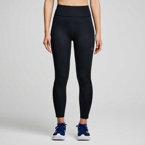 Black Saucony Fortify Crop Women's Tight | Philippines S82356-P59