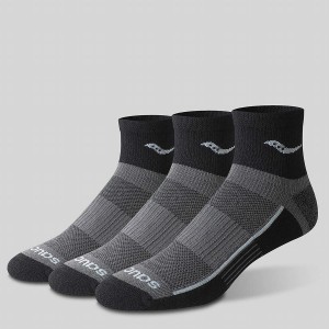 Black Saucony Inferno Quarter 3-Pack Men's Socks | Philippines S78924-T95