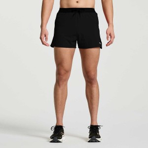 Black Saucony Outpace 3" Men's Shorts | Philippines S35096-K31