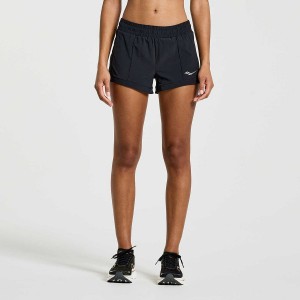 Black Saucony Outpace 3" Women's Shorts | Philippines S19724-U14