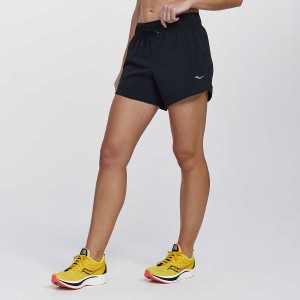 Black Saucony Outpace 5" Women's Shorts | Philippines S45803-P73