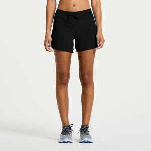 Black Saucony Outpace 5" Women's Shorts | Philippines S59673-J73