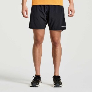 Black Saucony Outpace 7" Men's Shorts | Philippines S68315-Z60