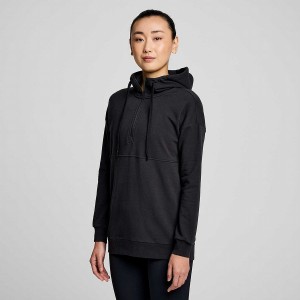 Black Saucony Recovery Zip Tunic Women's Hoodie | Philippines S36912-B37