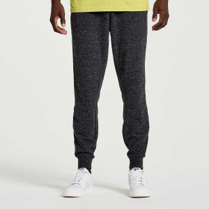 Black Saucony Rested Men's Sweatpants | Philippines S19726-Z53