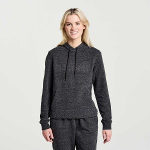 Black Saucony Rested Women's Hoodie | Philippines S25643-P40