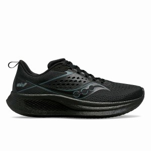 Black Saucony Ride 17 Men's Running Shoes | Philippines S51472-V01