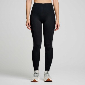 Black Saucony Solstice Women's Tight | Philippines S49750-W47