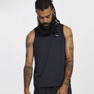 Black Saucony Stopwatch Singlet Men's Tank Top | Philippines S38261-L59