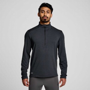 Black Saucony Triumph 3D 1/2 Zip Men's Tops | Philippines S16283-X93