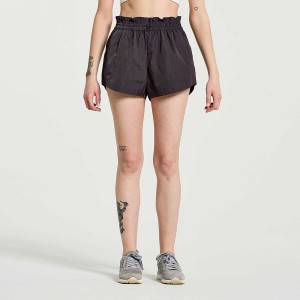 Black Saucony Unwind Women's Shorts | Philippines S63849-G27