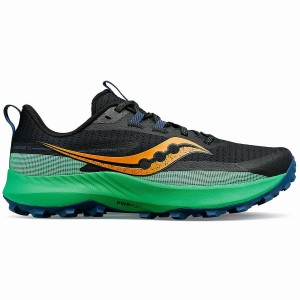 Black / Green Saucony Peregrine 13 Men's Running Shoes | Philippines S30892-X48