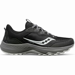 Black / Grey Saucony Aura TR Men's Trail Running Shoes | Philippines S64102-L20