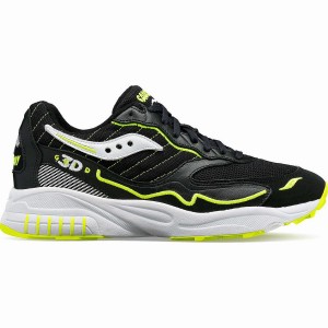 Black / White Saucony 3D Grid Hurricane Men's Sneakers | Philippines S20659-W39