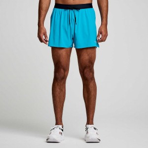 Blue Saucony Outpace 3" Men's Shorts | Philippines S08239-L49