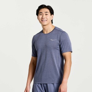 Blue Saucony Stopwatch Short Sleeve Men's T Shirts | Philippines S74309-E13