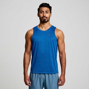 Blue Saucony Stopwatch Singlet Men's Tank Top | Philippines S65132-K38