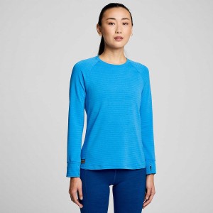 Blue Saucony Triumph 3D Crew Women's T Shirts | Philippines S56820-J46