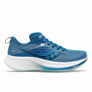 Blue / Turquoise Saucony Ride 17 Women's Running Shoes | Philippines S62541-W39