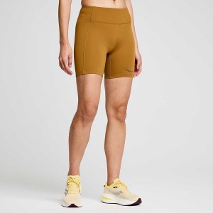 Brown Saucony Fortify 6" Women's Shorts | Philippines S10289-X14