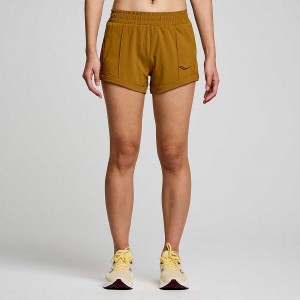 Brown Saucony Outpace 3" Women's Shorts | Philippines S87514-P87