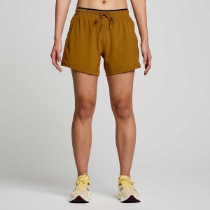 Brown Saucony Outpace 5" Women's Shorts | Philippines S57892-H07