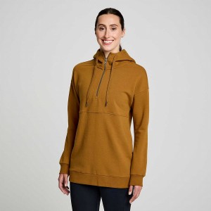 Brown Saucony Recovery Zip Tunic Women's Hoodie | Philippines S35149-V86