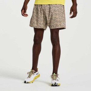 Camo Saucony Outpace 5" Men's Shorts | Philippines S23910-V30