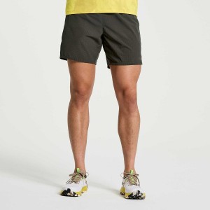 Dark Green Saucony Explorer Utility 6" Men's Shorts | Philippines S04671-B45