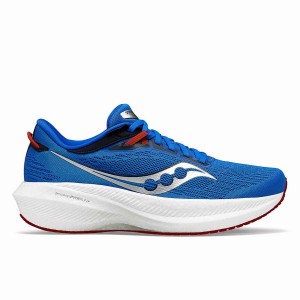 Deep Blue / Silver Saucony Triumph 21 Men's Running Shoes | Philippines S04859-D48