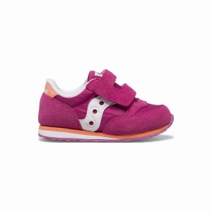 Fuchsia / Coral / White Saucony Baby Jazz Hook & Loop Kids' Sneakers | Philippines S52176-U57