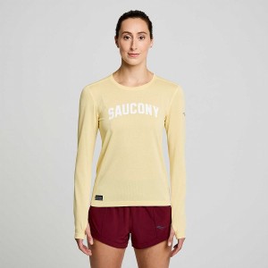 Glow Graphic Saucony Stopwatch Graphic Long Sleeve Women's T Shirts | Philippines S54601-H76