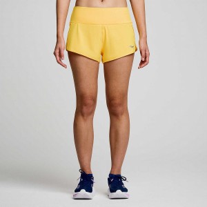 Gold Saucony Outpace 2.5" Split Women's Shorts | Philippines S07452-N89