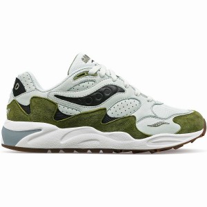 Green / Green Saucony Grid Shadow 2 Men's Sneakers | Philippines S58064-P36