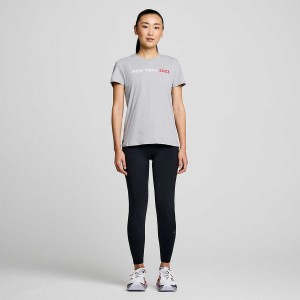 Grey Saucony New York Rested Women's T Shirts | Philippines S14637-D27