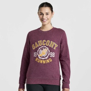 Grey Saucony Rested Crewneck Women's Sweatshirt | Philippines S19374-J72