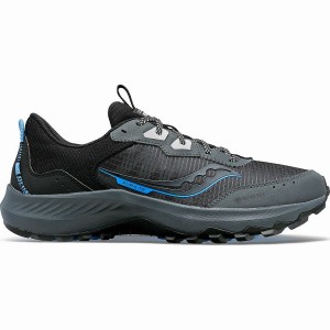 Grey / Black Saucony Aura TR GTX Men's Trail Running Shoes | Philippines S62478-Q15