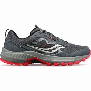 Grey / Coral Saucony Excursion TR16 Wide Women's Trail Running Shoes | Philippines S29485-E49