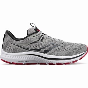 Grey / Dark Red Saucony Omni 21 Wide Men's Running Shoes | Philippines S04687-R13