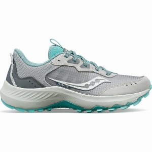 Grey / Turquoise Saucony Aura TR Wide Women's Trail Running Shoes | Philippines S68127-R75