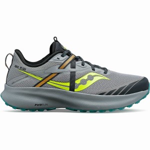 Grey / Yellow Saucony Ride 15 TR Men's Trail Running Shoes | Philippines S85639-V20