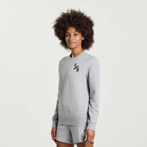 Light Grey Saucony Rested Crewneck Women's Sweatshirt | Philippines S19627-E68