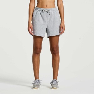 Light Grey Saucony Rested Sweat Women's Shorts | Philippines S39416-H36